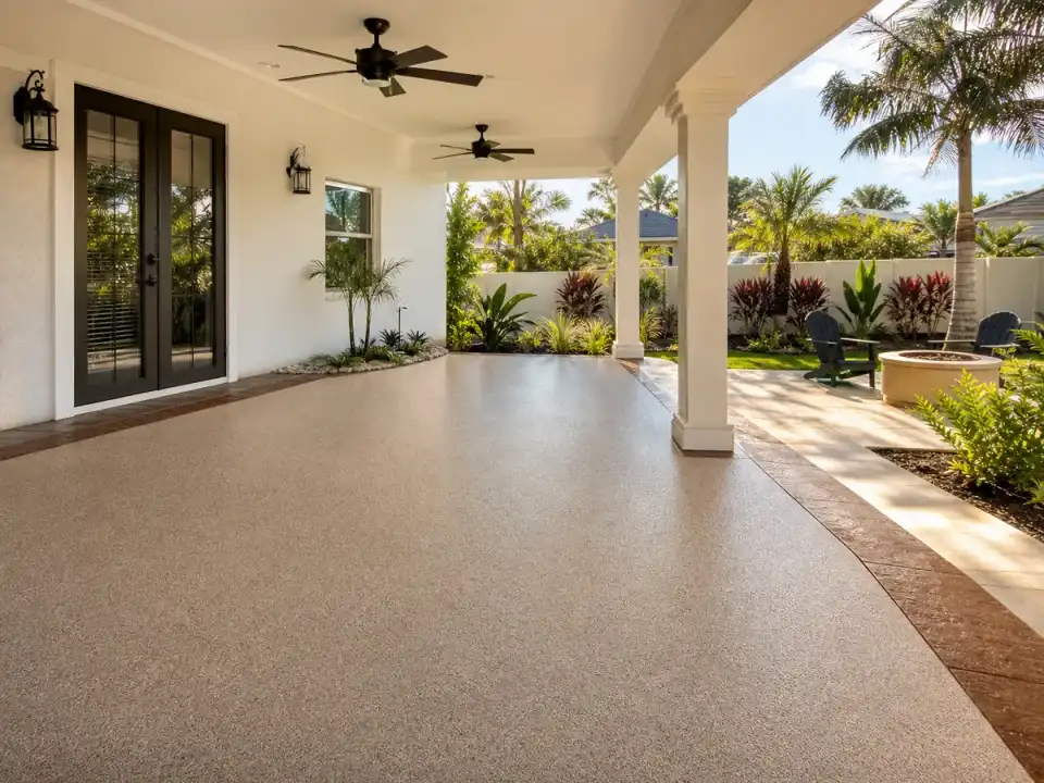 Coated Florida lanai patio floor
