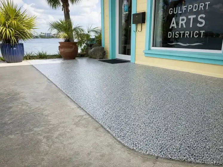 Pirate Cove Epoxy Pirate Cove Epoxy crew working on concrete coating for a Gulfport property