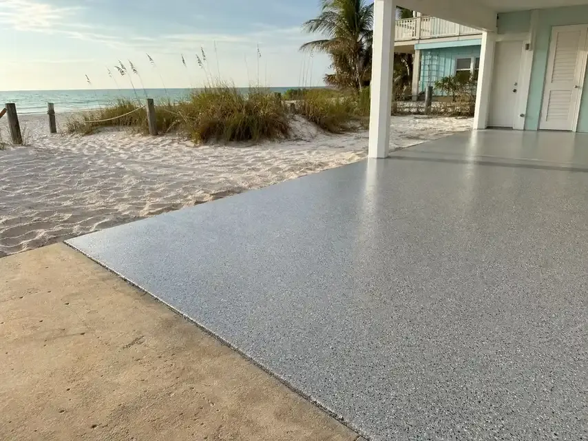Pirate Cove Epoxy Pirate Cove Epoxy crew working on concrete coating for an Indian Rocks Beach property