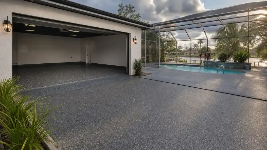 Finished concrete coating at a Tampa Bay property