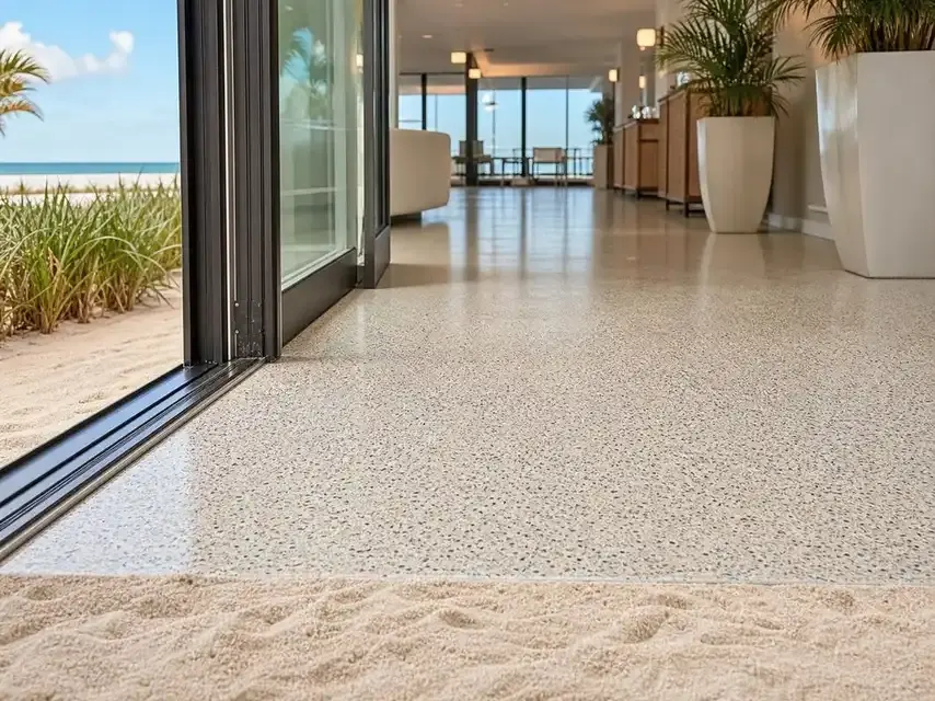 Pirate Cove Epoxy Pirate Cove Epoxy crew working on concrete coating for a St. Pete Beach property